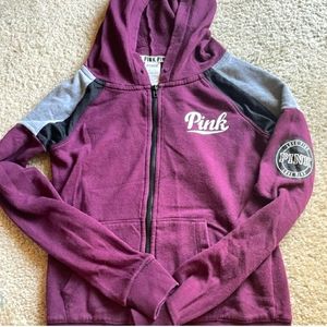 VS PINK womans zip up maroon large hoodie
